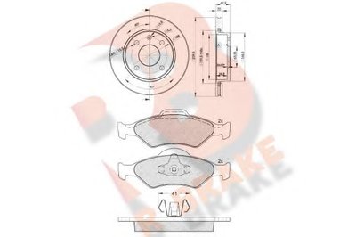 Комплект тормозов, дисковый тормозной механизм R BRAKE купить