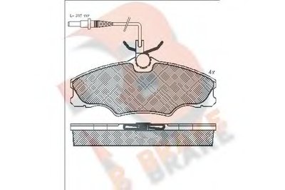 Комплект тормозных колодок, дисковый тормоз R BRAKE купить