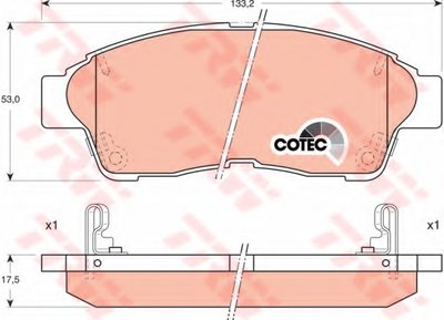 Комплект тормозных колодок, дисковый тормоз COTEC TRW купить