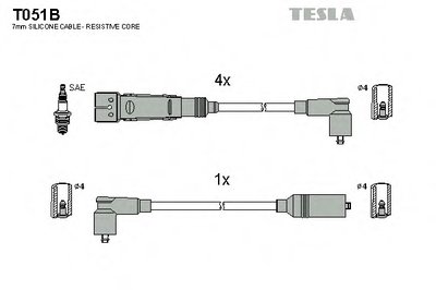 Комплект проводов зажигания alternative TESLA купить