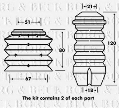 Пылезащитный комплект, амортизатор BORG & BECK купить