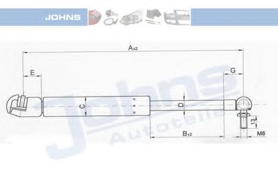 Газовая пружина, крышка багажник JOHNS купить