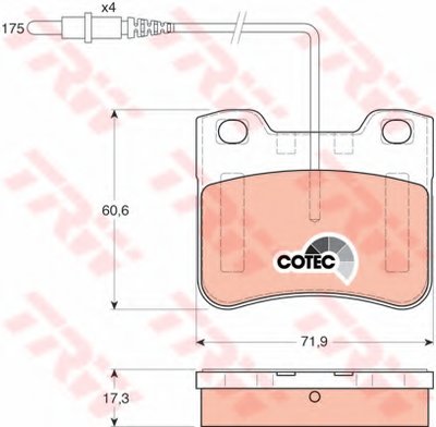 Комплект тормозных колодок, дисковый тормоз COTEC TRW купить