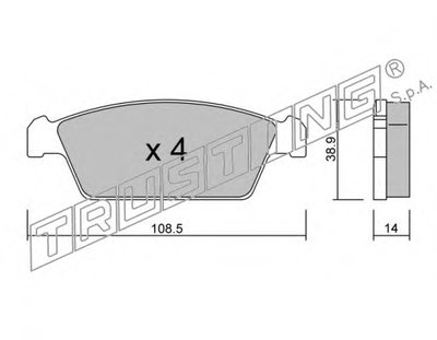 Комплект тормозных колодок, дисковый тормоз TRUSTING купить