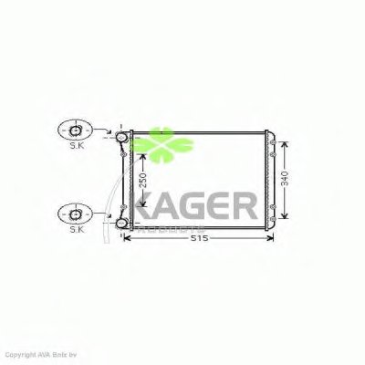 Радиатор, охлаждение двигателя KAGER купить