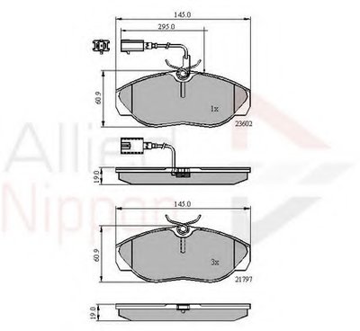 Комплект тормозных колодок, дисковый тормоз ANL Braking COMLINE купить