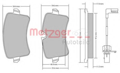 Комплект тормозных колодок, дисковый тормоз METZGER купить