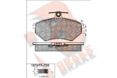 Комплект тормозных колодок, дисковый тормоз R BRAKE купить