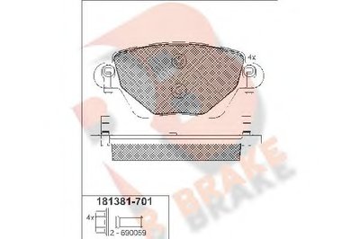 Комплект тормозных колодок, дисковый тормоз R BRAKE купить