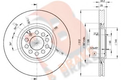 Тормозной диск R BRAKE купить