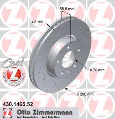 Тормозной диск SPORT BRAKE DISC COAT Z ZIMMERMANN купить