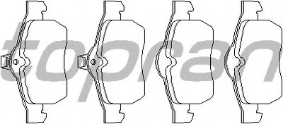 Комплект тормозных колодок, дисковый тормоз TOPRAN купить