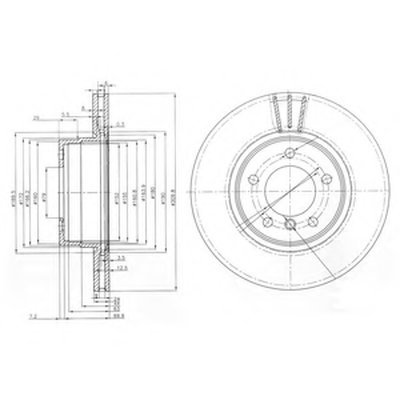 Тормозной диск Kpl. tarcz hamulcowych (2 szt.) przуd L/P BMW 5 (E60), 5 (E61) 2.0-3.0D 07.03-12.10