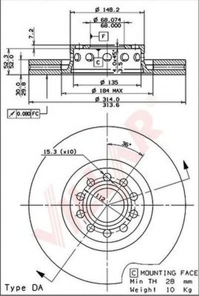 Тормозной диск COATED DISC LINE VILLAR купить