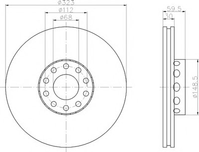 Тормозной диск PRO Carbonic Black HELLA PAGID купить