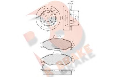 Комплект тормозов, дисковый тормозной механизм R BRAKE купить