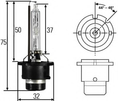 Лампа ксенонова D2R, 35W, P32d-2, Pk32d-2, 5 000 K