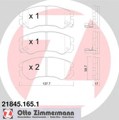 Комплект тормозных колодок, дисковый тормоз ZIMMERMANN купить