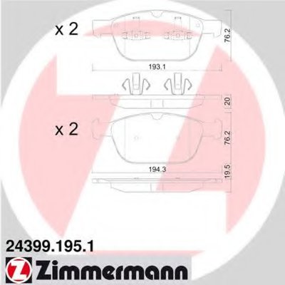 Комплект тормозных колодок, дисковый тормоз ZIMMERMANN купить