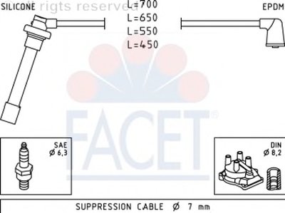 Комплект проводов зажигания FACET купить