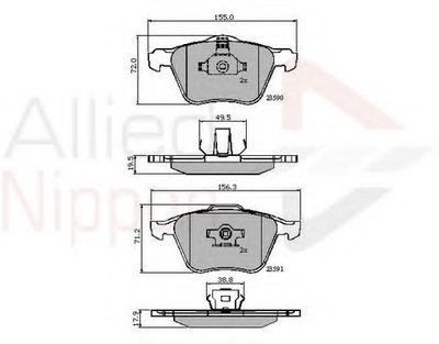 Комплект тормозных колодок, дисковый тормоз ANL Braking COMLINE купить