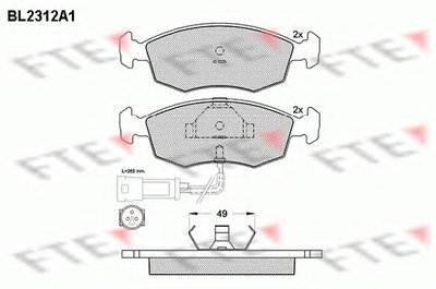 Комплект тормозных колодок, дисковый тормоз FTE купить