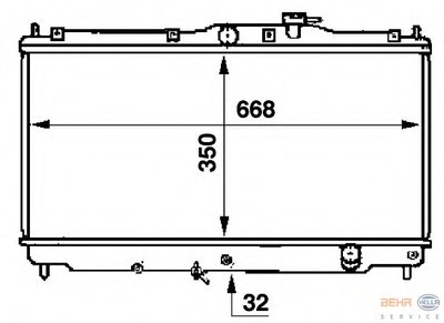 Радиатор, охлаждение двигателя BEHR HELLA SERVICE купить