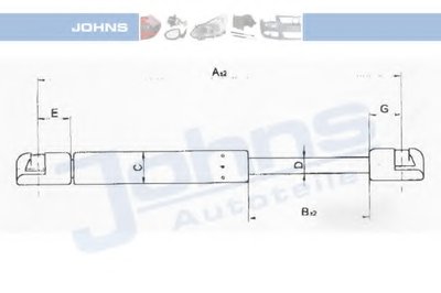 Газовая пружина, крышка багажник JOHNS купить