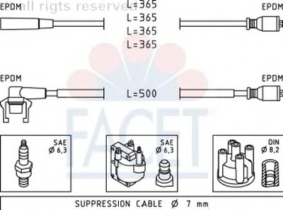 Комплект проводов зажигания FACET купить