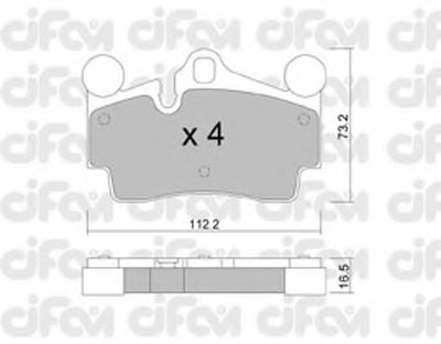 Гальмівні колодки зад. Audi Q7/Touareg/Cayenne (Brembo) (112,2x73,2x16,2)