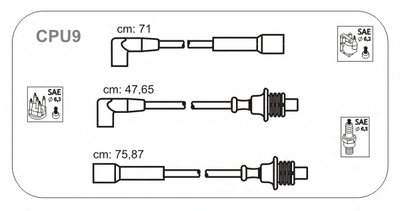 Комплект проводов зажигания Citroen BX, Peugeot 309,405 (SAE 6.3)
