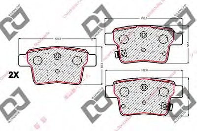 Комплект тормозных колодок, дисковый тормоз DJ PARTS купить