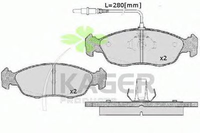 Комплект тормозных колодок, дисковый тормоз KAGER купить