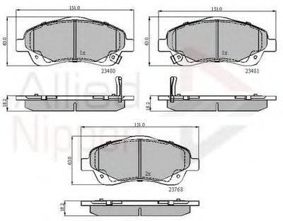 Комплект тормозных колодок, дисковый тормоз ANL Braking COMLINE купить