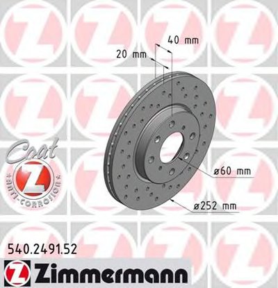 Тормозной диск SPORT BRAKE DISC COAT Z ZIMMERMANN купить