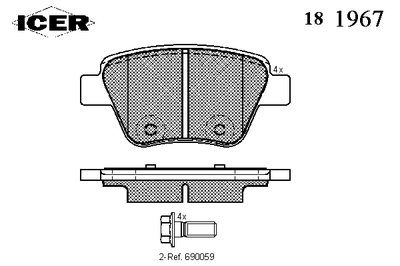 Колодки тормозные (задние) VW Caddy III 1.6/2.0TDI 10- (Bosc