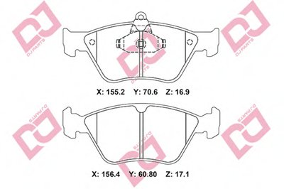 Комплект тормозных колодок, дисковый тормоз DJ PARTS купить