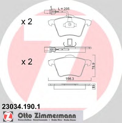 Комплект тормозных колодок, дисковый тормоз ZIMMERMANN купить