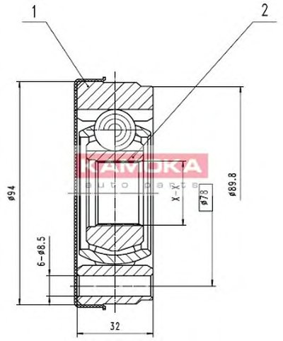 ШРУС Audi A3 96'-00';80 91'-94';Skoda Octavia 96'-00';VW Golf II/III/IV 83- внутр. 33/94мм