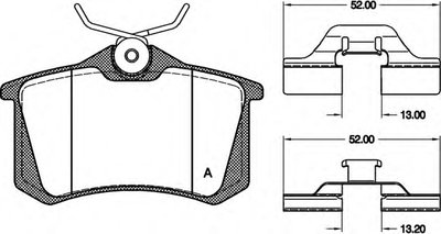 Комплект тормозных колодок, дисковый тормоз ADVANCE OPEN PARTS купить