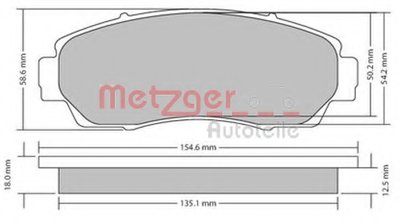 Комплект тормозных колодок, дисковый тормоз METZGER купить