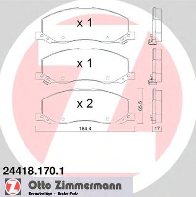 Комплект тормозных колодок, дисковый тормоз ZIMMERMANN купить