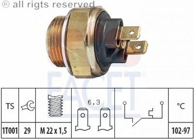 Термовыключатель, вентилятор радиатора FACET купить