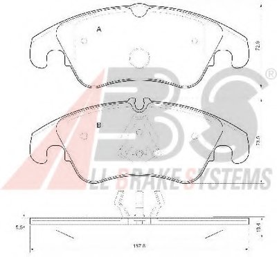 Колодка торм. диск. AUDI A4 Berlina (8K2) Avant (8K5)(11/07-) передн. (пр-во ABS)