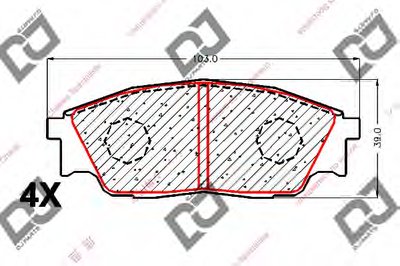 Комплект тормозных колодок, дисковый тормоз DJ PARTS купить