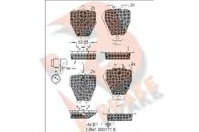 Комплект тормозных колодок, дисковый тормоз R BRAKE купить