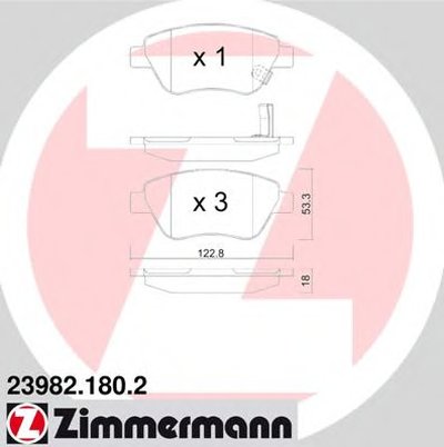 Комплект тормозных колодок, дисковый тормоз ZIMMERMANN купить