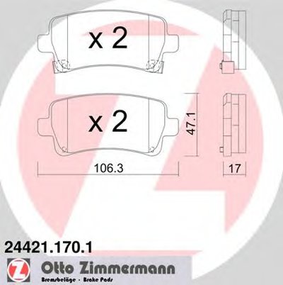 Комплект тормозных колодок, дисковый тормоз ZIMMERMANN купить