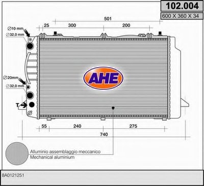 Радиатор, охлаждение двигателя AHE купить