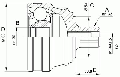 Шарнирный комплект, приводной вал SPIN OPEN PARTS купить